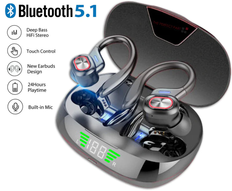 5.1 Bluetooth HIFI Earphones Earbuds Headphones